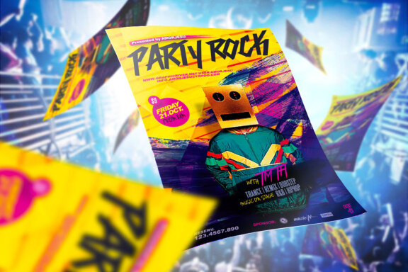 Party Rock FREE Flyer Template