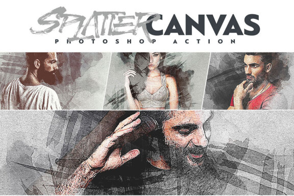 Splatter Canvas Photoshop Action