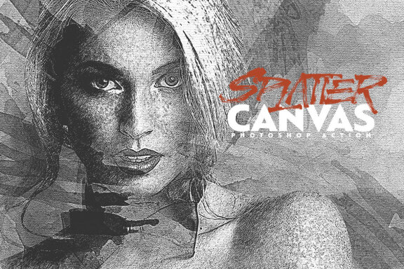 Splatter Canvas Photoshop Action