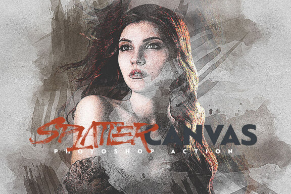Splatter Canvas Photoshop Action