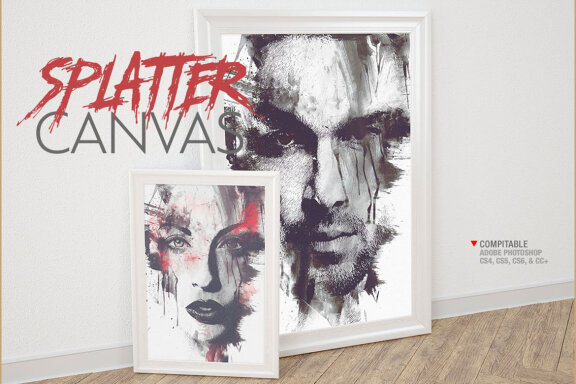Splatter Canvas Photo Template