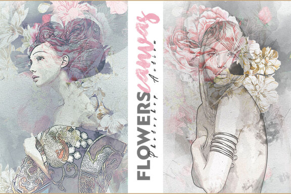 Flower Canvas Photoshop Action