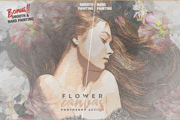 Flower Canvas Photoshop Action