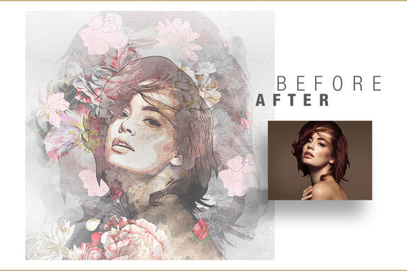 Flower Canvas Photoshop Action