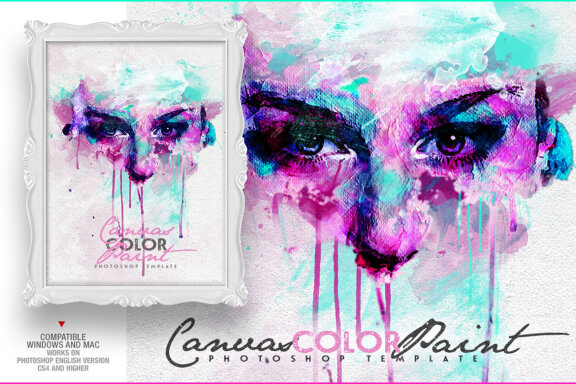 Canvas Color Paint Photo Template