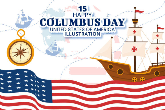 15 Happy Columbus Day Illustration