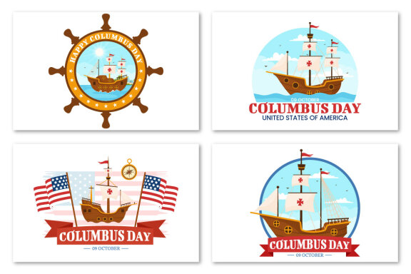 15 Happy Columbus Day Illustration