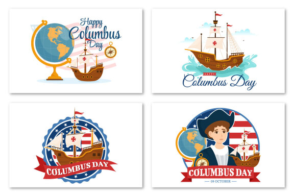 15 Happy Columbus Day Illustration