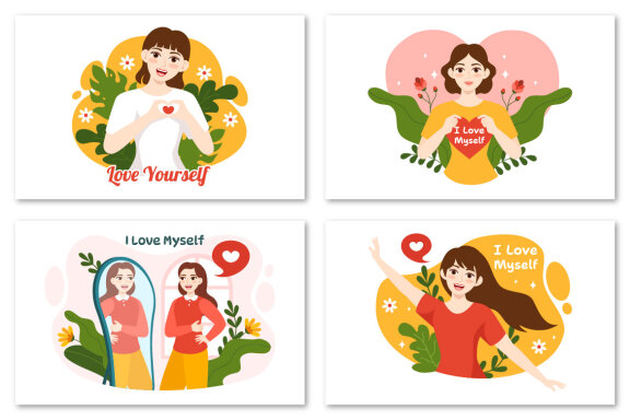 12 Women Self Love Illustration