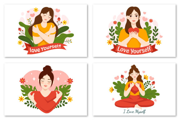 12 Women Self Love Illustration