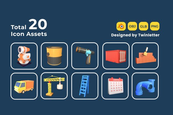 Labour Day 3D Icon Pack Vol 11