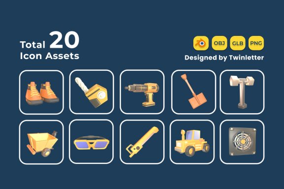Labour Day 3D Icon Pack Vol 12