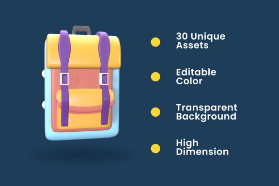 Tour and Travel 3D Icon Pack Vol 5
