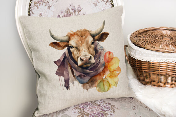 Cute Cow for Fall & Thanksgiving Clipart