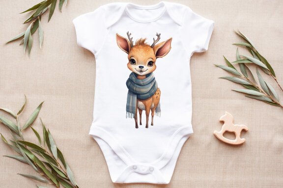 Watercolor Cute Autumn Deer Clipart Sublimation