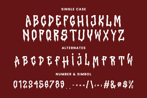 Embar Wisteh Horror Dripping Font