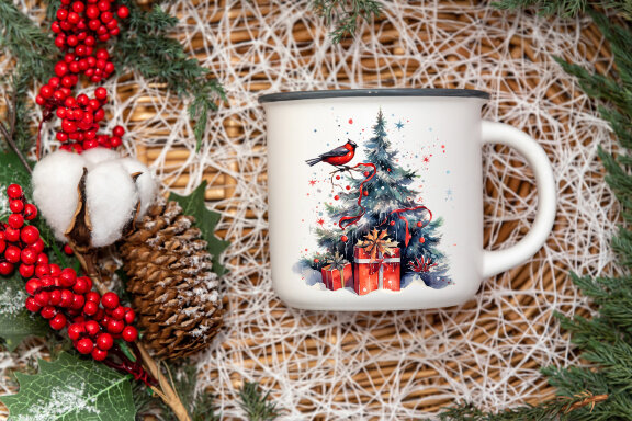 Watercolor Christmas tree presents Sublimation Clipart