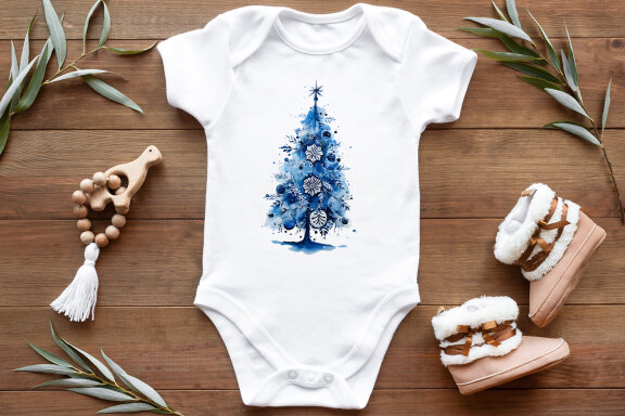 Watercolor Christmas tree presents Sublimation Clipart