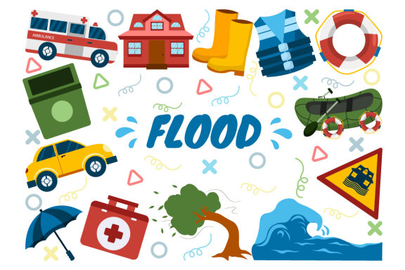 6 Floods Vector Illustration