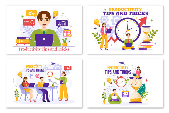 13 Productivity Tips and Trick FREE Illustrations
