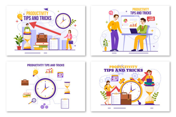 13 Productivity Tips and Trick FREE Illustrations