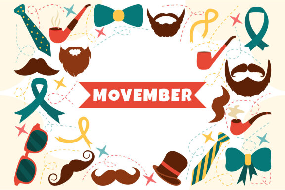 7 Movember Time Vector Illustration