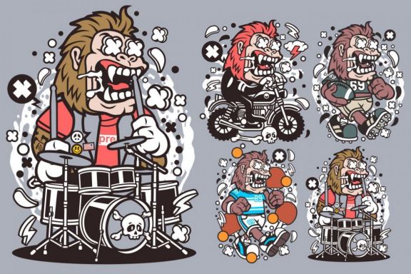 Gorilla Cartoon Character