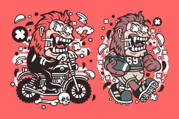 Gorilla Cartoon Character