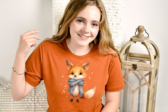 Autumn Foxes Clipart, Sublimation PNG