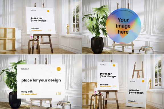 Atelier Painter Stand Mockup Scenes