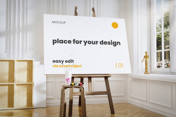 Atelier Painter Stand Mockup Scenes