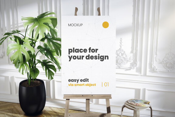 Atelier Painter Stand Mockup Scenes