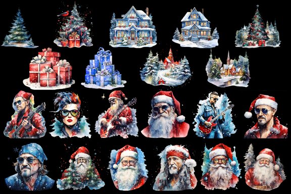 CHRISTMAS SONG New Year Santa Music Clip Art