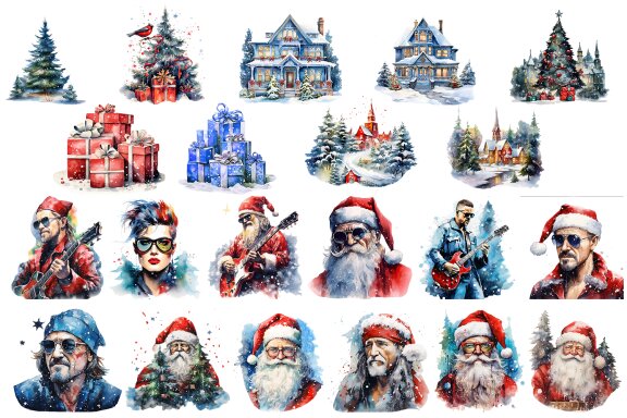 CHRISTMAS SONG New Year Santa Music Clip Art
