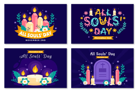 12 All Souls Day Vector Illustration