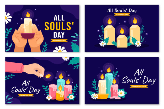 12 All Souls Day Vector Illustration
