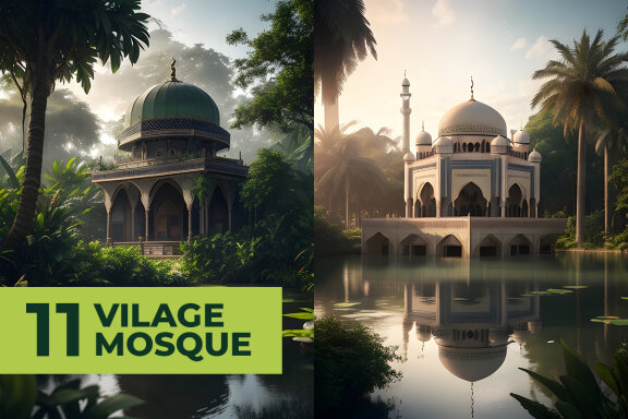 11 Vilage Mosque Stock Images