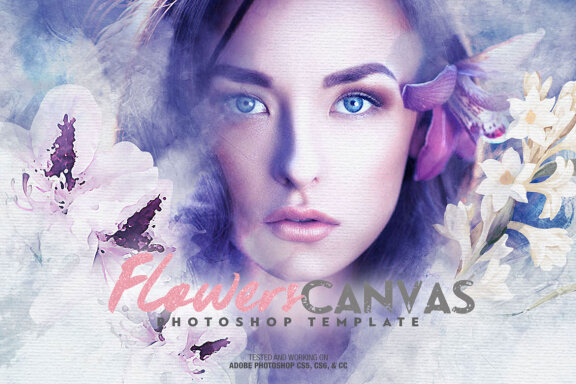 Flowers Canvas Photo Template