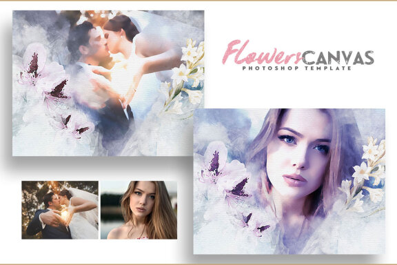 Flowers Canvas Photo Template