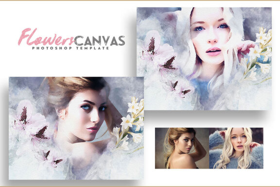 Flowers Canvas Photo Template