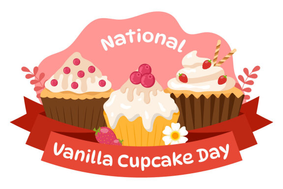 10 National Vanilla Cupcake Day Illustration