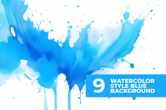 9 Watercolor Blue Stock Images