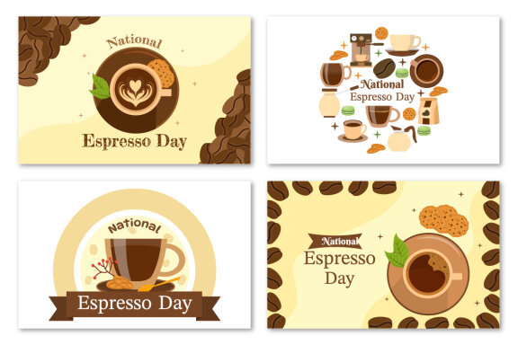 10 National Espresso Day Free Illustrations
