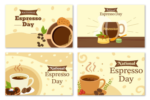 10 National Espresso Day Free Illustrations