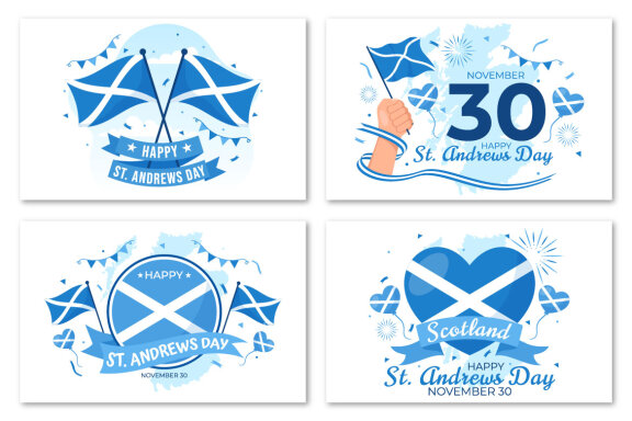 12 St Andrew Day Illustration