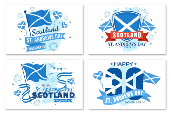 12 St Andrew Day Illustration