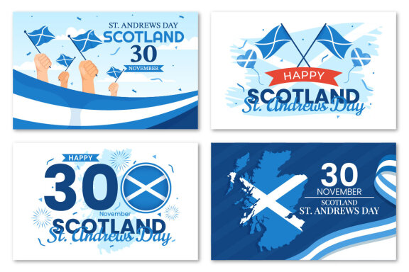 12 St Andrew Day Illustration