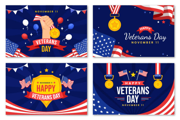 12 Happy Veterans Day Illustration