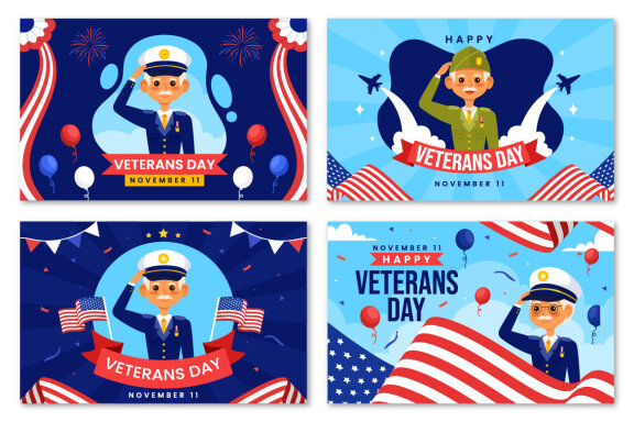 12 Happy Veterans Day Illustration