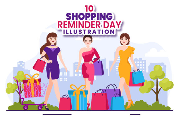 10 Shopping Reminder Day Illustration
